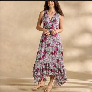 SUNDANCE Floral Maxi Dress RASPBERRY formal dress petite new